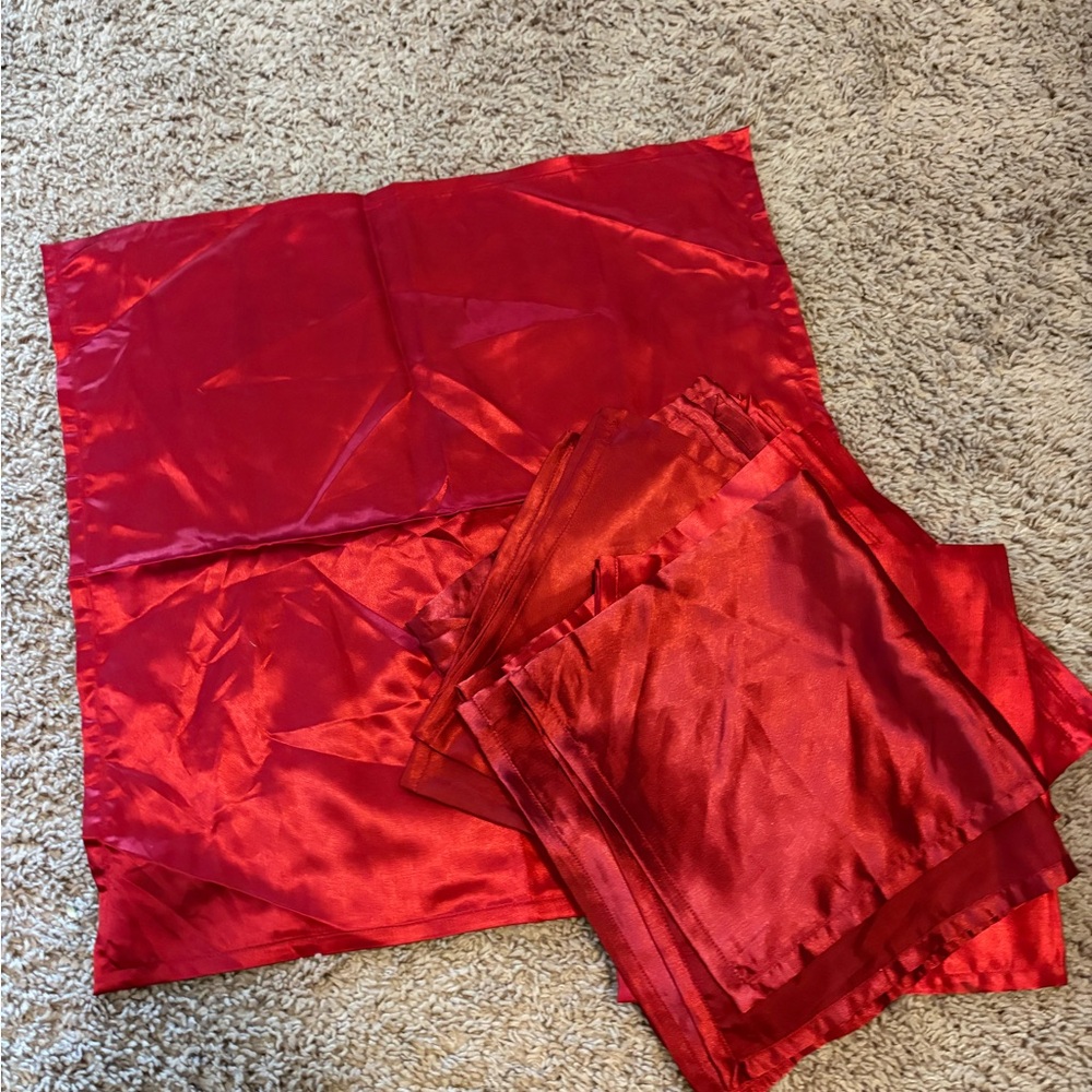 Pier 1 Red Satin Napkin Set